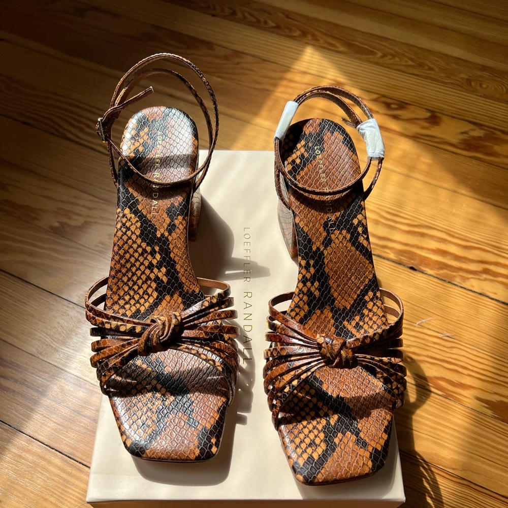 Brand new in box Renee Knot Loeffler Randall heeled sandals.